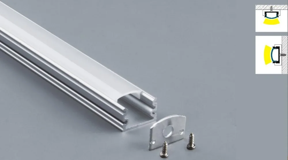 US $336.00 Free Shipping 2000mmX17mmX12mm 2mpcs 50pcslot Led Strip Aluminum Profile for Recessed Barfor Home Cabinet Channel