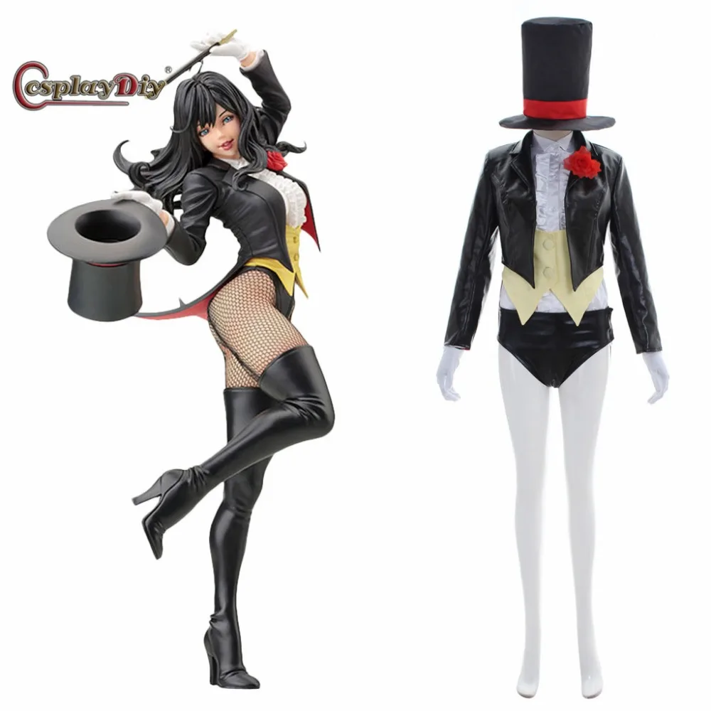 Cosplaydiy DC Comics Justice League Costumes Zatanna Zatara Cosplay Costume Adult Women Hallowee Co