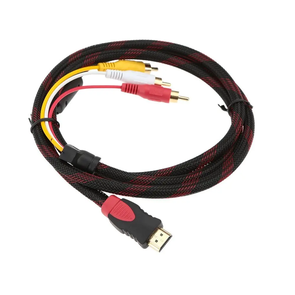 1 5 м/5 футов Позолоченный 1080P HDMI штекер 3 RCA компонентный видео и аудио HD конвертер