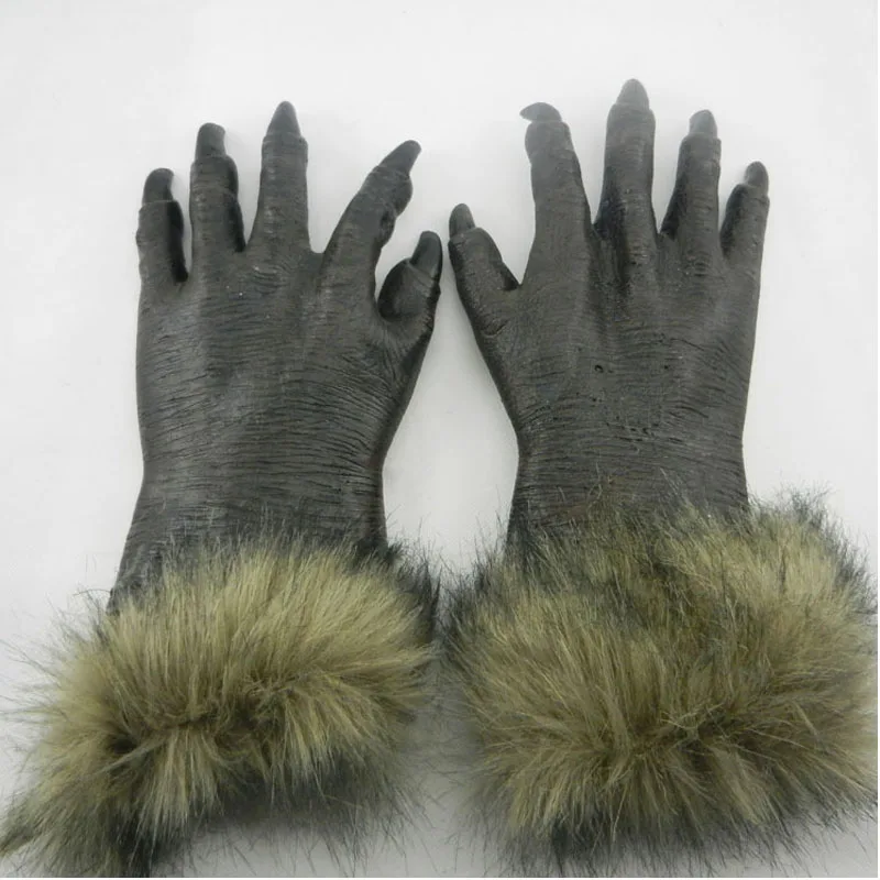 2018 Adults Men Animal Wolf Cosplay Paw Claw Gloves Carnival Party