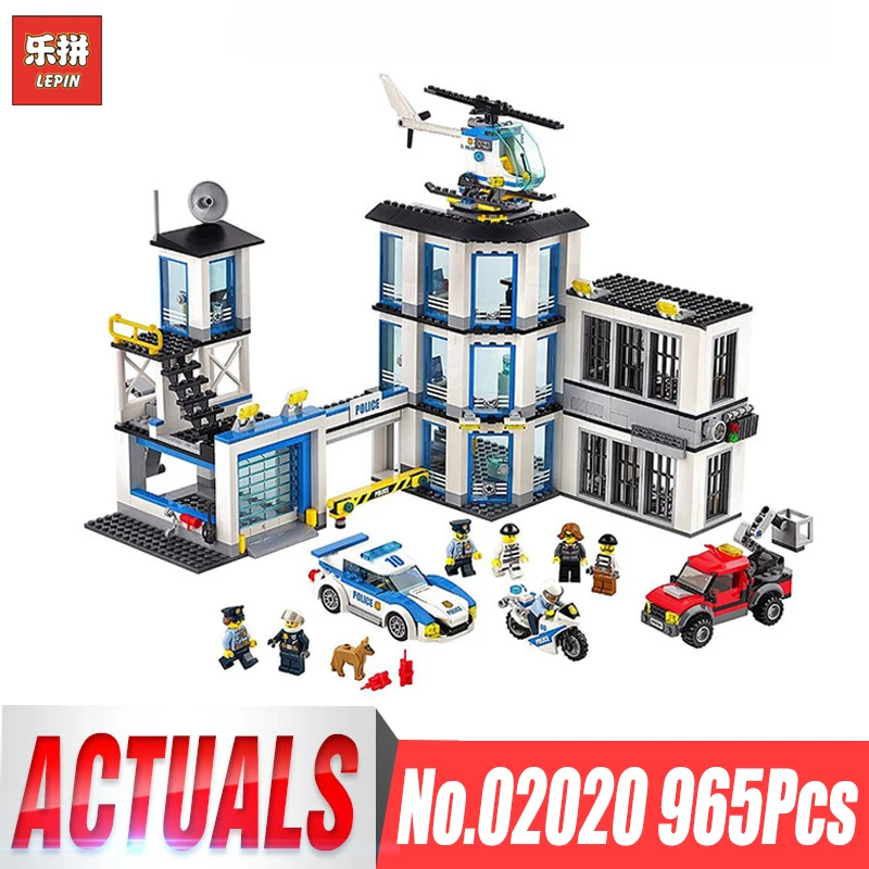 

LEPIN 02020 965Pcs City Series The New Police Station Set Compatible legoing 60141 Building Blocks Bricks Toys for Children