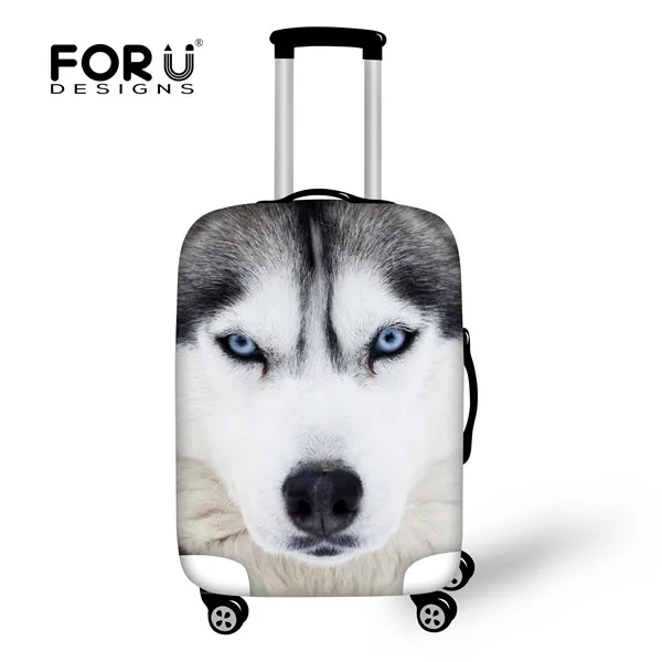 FORUDESIGNS/крутые животные Волк Принт путешествия эластичный багаж защитные чехлы 3D Собака Хаски чемодан чехол для 18-30 дюймов чехлы - Цвет: 3119