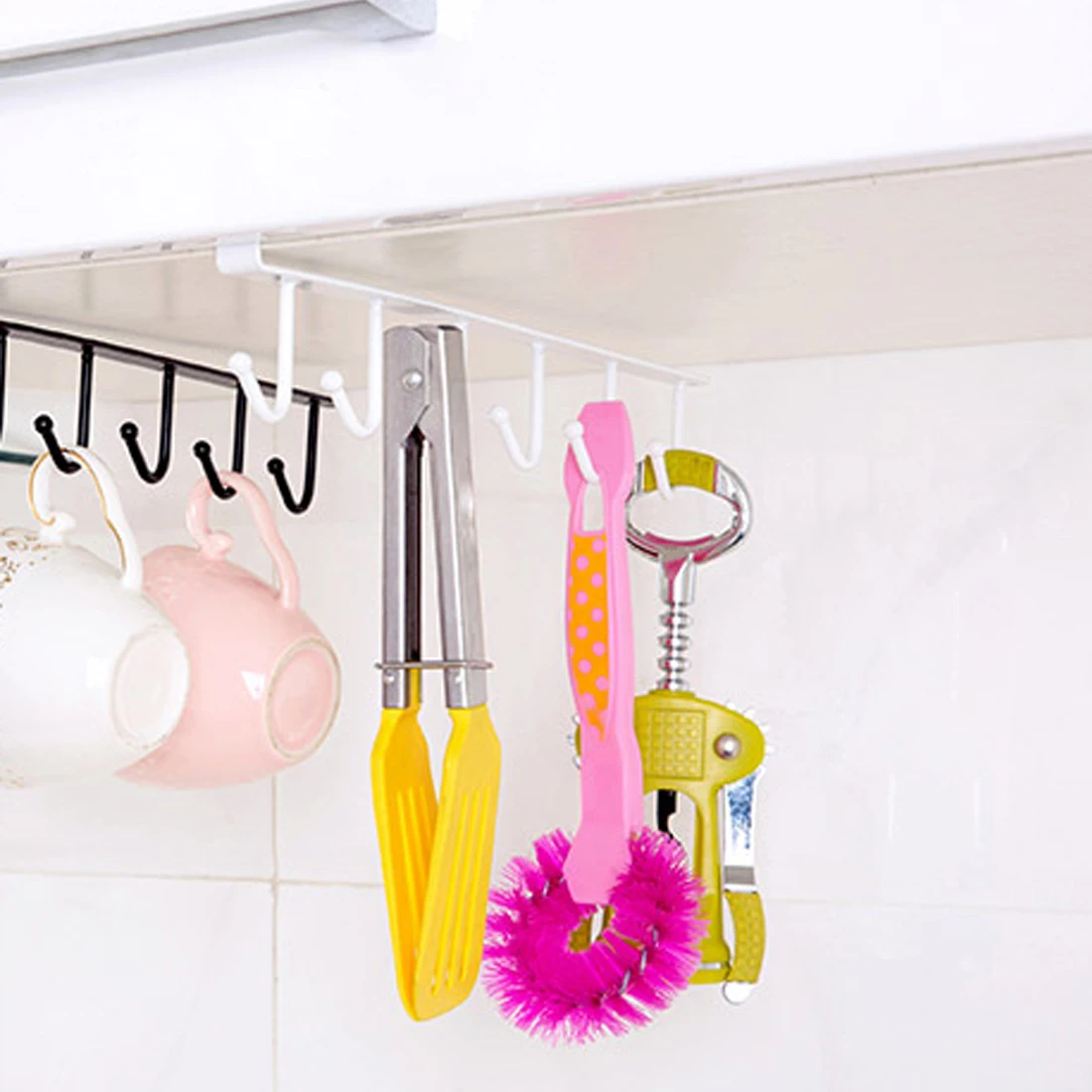 Useful Iron Kitchen Storage Rack Cupboard Hanging Hooks Cooker Storage