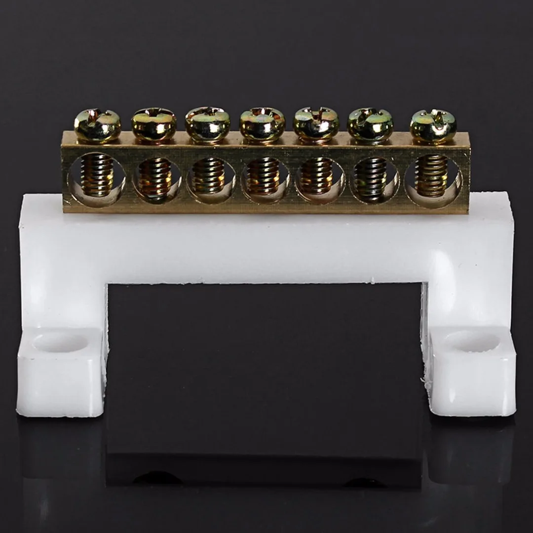 1pc Electric Cable Wire Connector Block High Quality Plastic Screw Barrier Terminal Strip Block Bar 7 Positions Mayitr