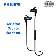 Оригинальные Наушники Philips SHB5800, bluetooth-соединение, проводное управление с микрофоном, Micro USB, зарядка, гарнитуры, поддержка функции NFC