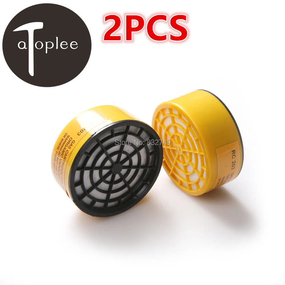 

2PCS Used 80 Hours Gas Mask Spare Cartridge Filters Box Replaceable Parts Filter Cartridge Security And Protection