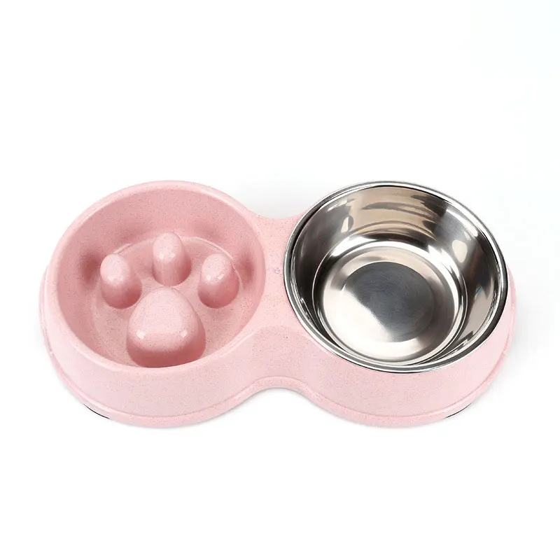 1 шт., миски для собак, медленная кормушка для маленьких собак, кошек, воды, питья и питания, медленное питание, кормушка, анти-удушье, анти-глоток - Цвет: Розовый