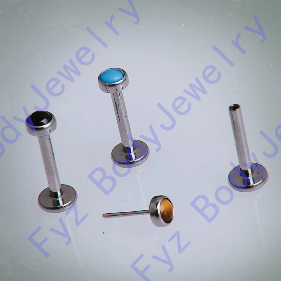 

16g 18g G23 Titanium Threadless Push Pin Black Onyx Ear Cartilage Helix Tragus Stud Labret Lip Piercing Body Jewelry