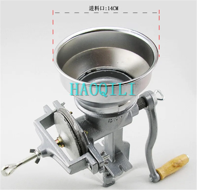 Manual hand home large walnut peanut flour mill tinned iron mill grain