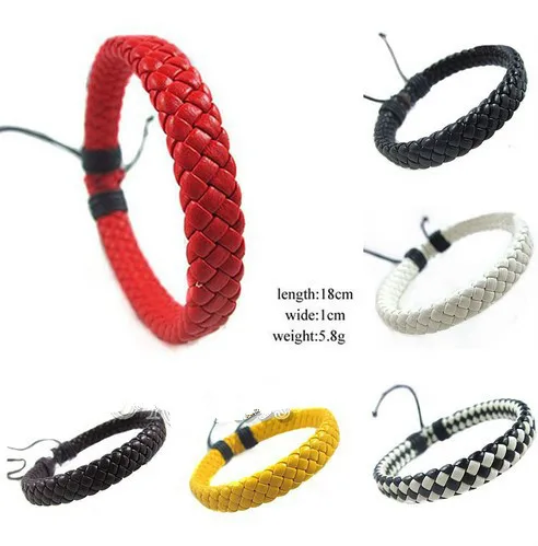 

Rope Men Hand-woven Fashion Bracelet Bangle Surfer Multi-color Cuff Adjustable 1 Piece Simple Leather Unisex Charm Bracelet