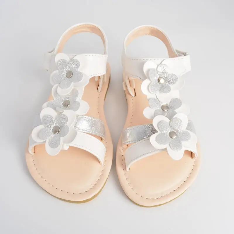 

SKHEK Summer Children Sandals for Girls Soft Leather Flowers Princess Girl Shoes Kids Beach Sandals Baby Toddler Shoes 2019 New