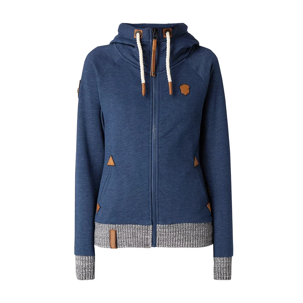 

Casual Autumn Plus Size Blue High Street Women Hoodies Slim Hooded Zipper Pockets Fall Female Fashion Gothic 2019 Top Sweatshirt