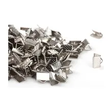 10MM 400Pcs Ribbon End Connectors Flat Cord Ends Metal Final Hook Jewelery Findings D0260