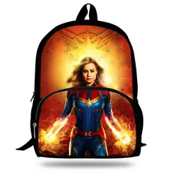 16 дюймов фильм Марвел Капитан принт рюкзак для девочек-подростков супер герой набор ежедневный рюкзак Детская школьная сумка