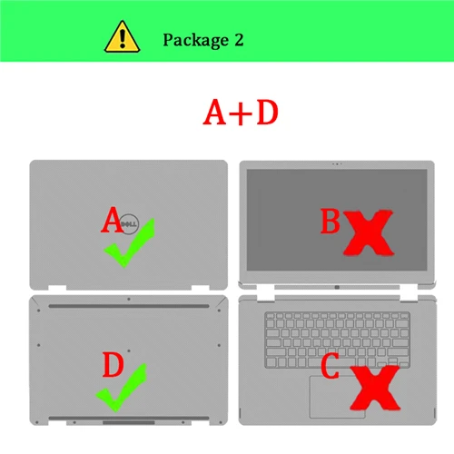 Ноутбук Защитная пленка для ноутбука Dell Inspiron 15 7000 7537 7548 7560 7568 15 500 5370 5567 5570 15,6 дюймов Тетрадь кожи ноутбук Стикеры - Цвет: Package-2    A D