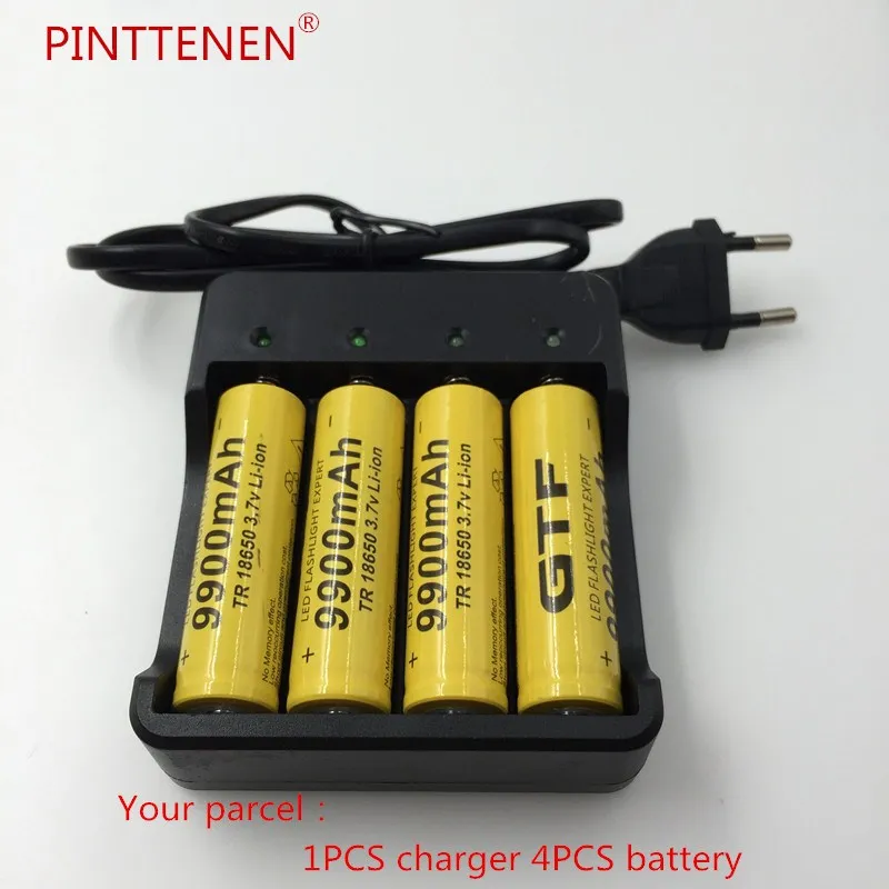 4 unids Nuevo 18650 батарея 3,7 V 9900 mAh батарея перезаряжаемая литий-ионная батарея для Celda 18650 batera+ cargador de batera int