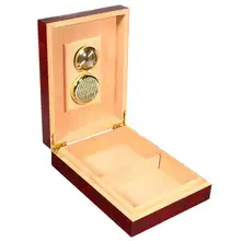 Кедрового дерева коробка для сигар футляр для коробки хранения сигарет хранения Организатор увлажнитель и гигрометром декоративные часы для подарков держателя курение аксессуары для сигар 23,5X17,5X6 см