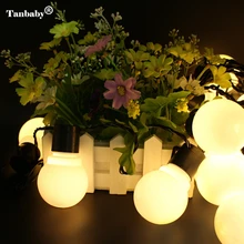 Tanbaby 2,5 м 5 м 10 м светодиодный Фея огни строки 5 см мяч светодиодный строки праздник света для рождественской вечеринки Свадебные открытый гирлянда Звездное светодиодный