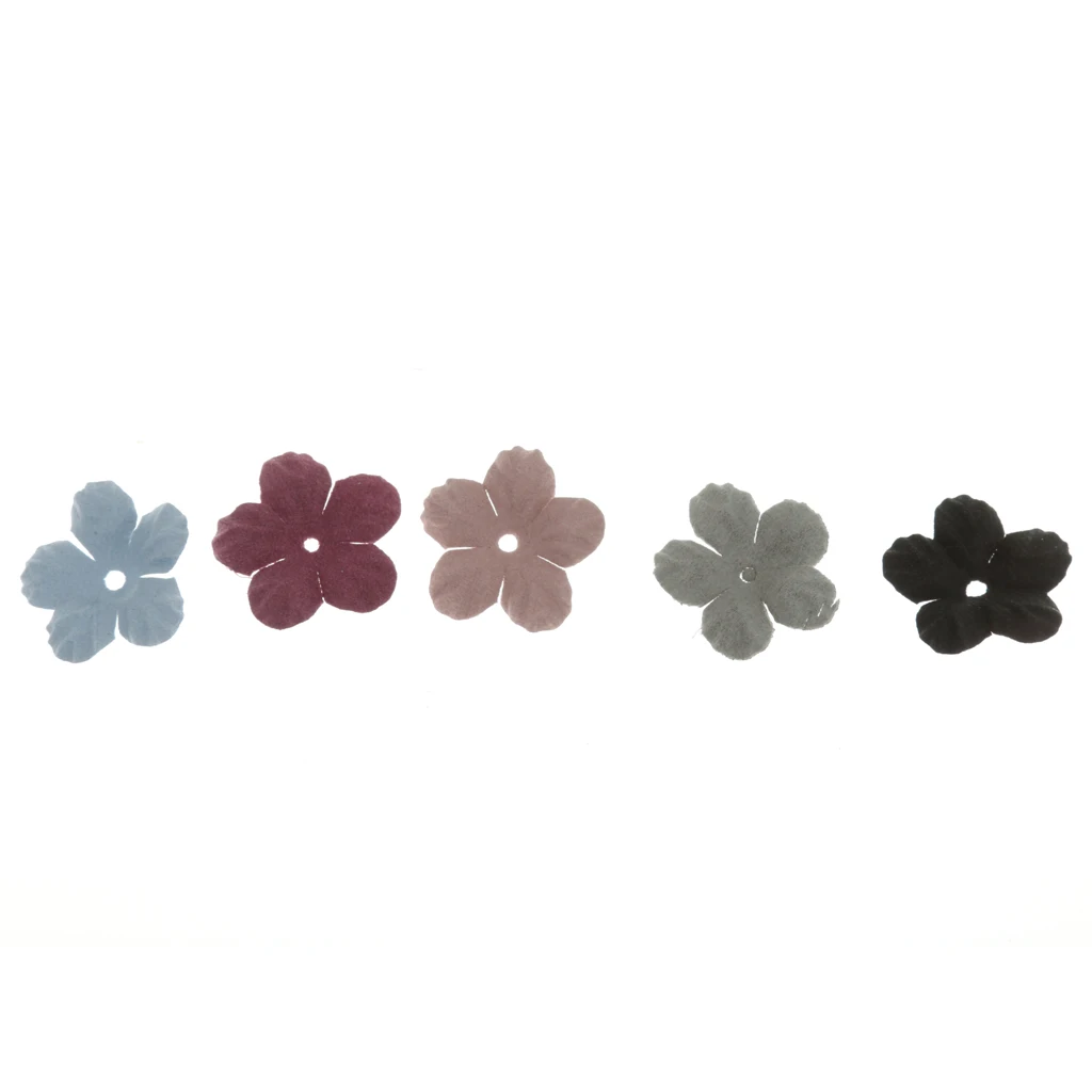 30 Velvet Fabric Flower Embellishment Scrapbooking Applique Craft Mix-color