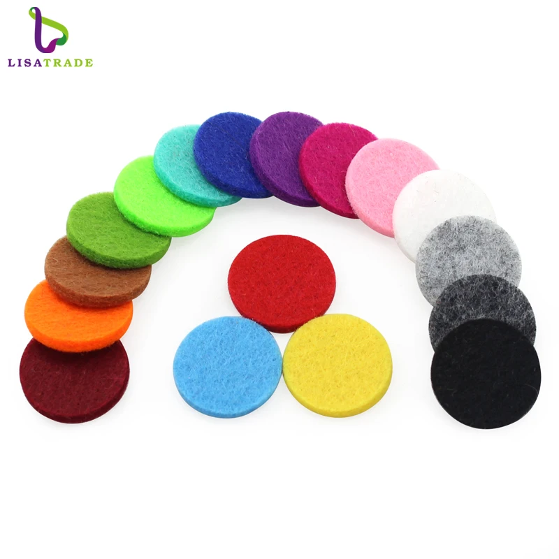 

100pcs/lot Colorful Aromatherapy Felt Pads 22.5mm Fit for 30mm Essential Oil Diffuser Perfume Locket Floating Locket LSPA01*100