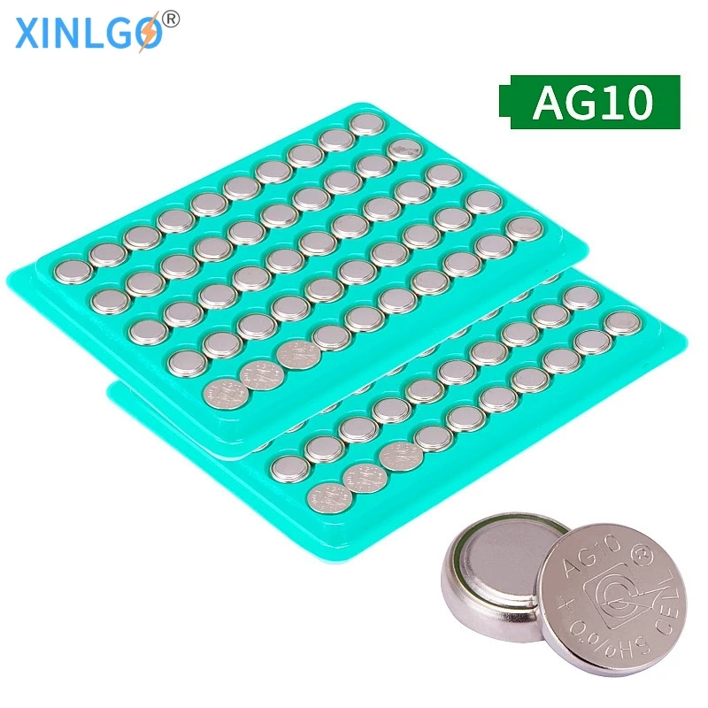 100PCS AG10 389A LR1130 LR54 L1131 SR1130 1.5V Button Cell Batteries
