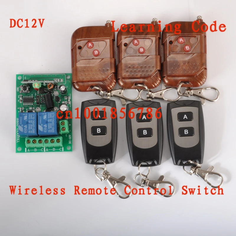 

315/433MHZ 12V 2CH 6 Transmitter & 1 Receiver Wireless Remote Control light switch Momentary Toggle Latched with Relay indicator