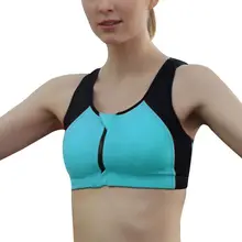 Women Sport Bra for Running Gym Workout Wire Free Front Zipper Seamless Fitness Woman Yoga Bras