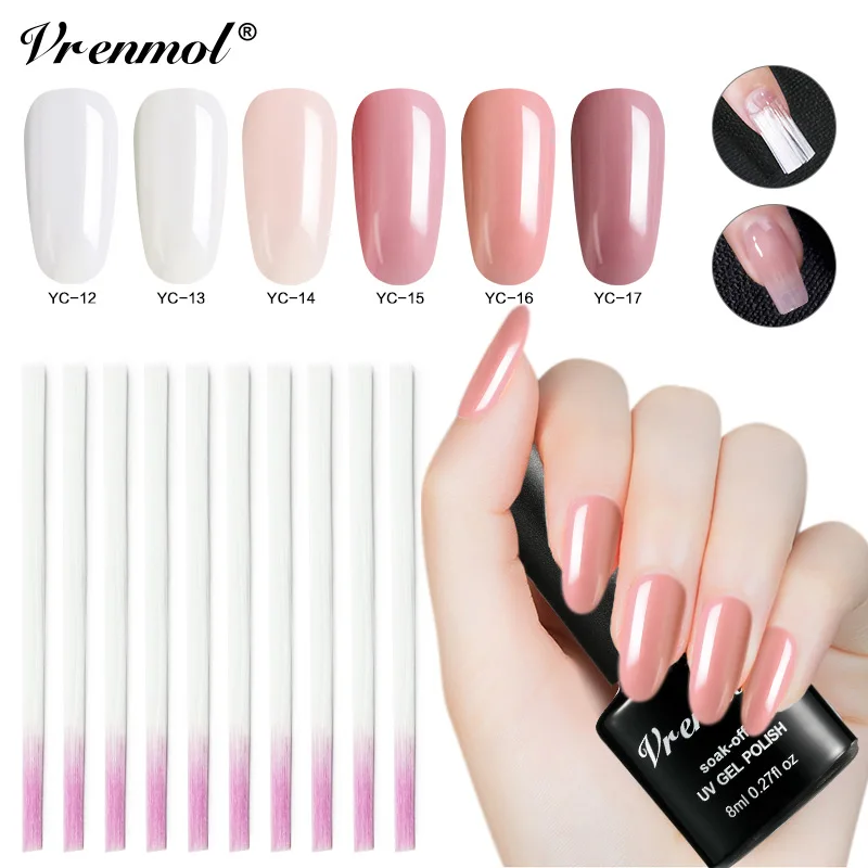 

Vrenmol Quick Nail Extension Set Gel Naakt Pink Wit Clear Acryl Poly Gel Nail Tips Builder Gel Polish UV Gel Nail Art Losweken