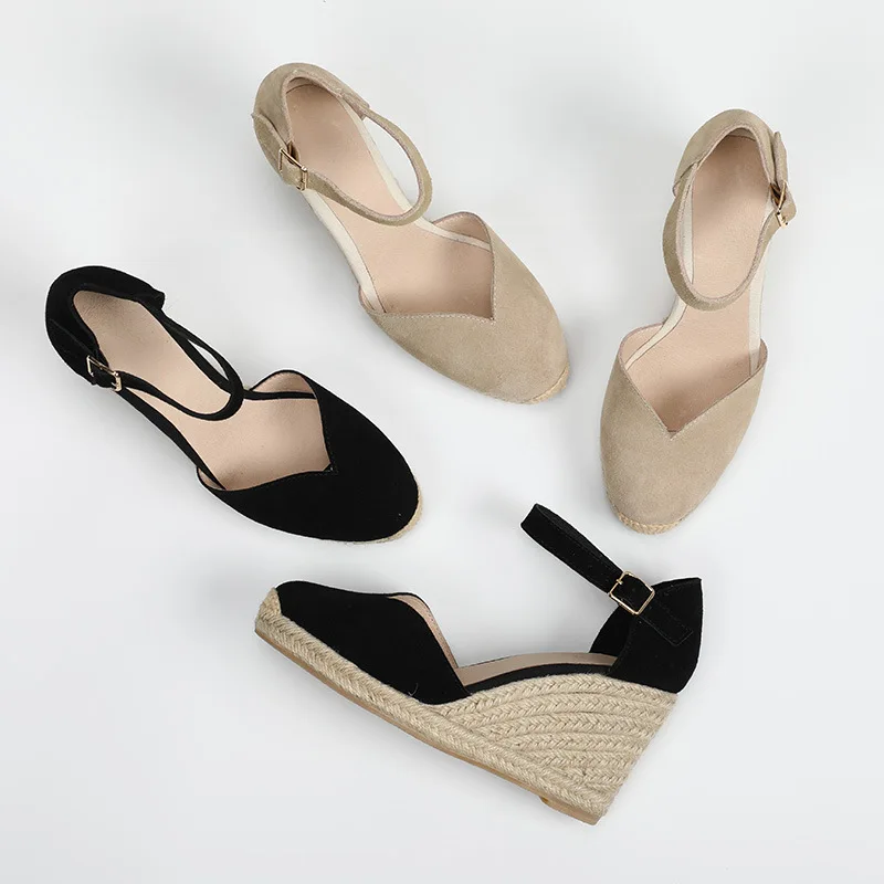 

2019 spring summer women wedge sandals, ankle strap espadrilles sandal