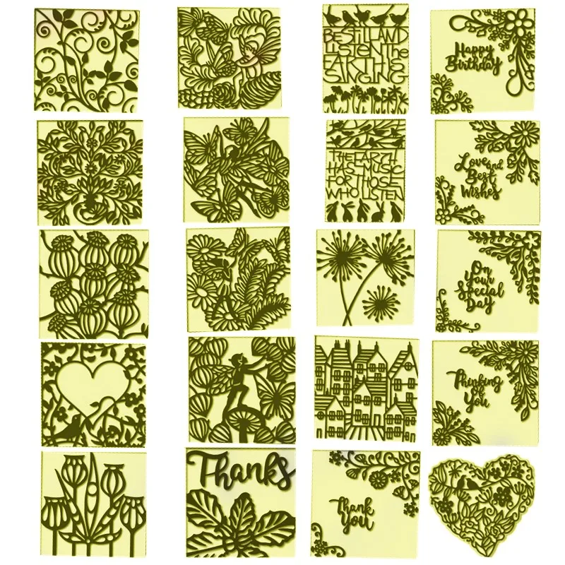 

Foliage Aperture Alliums Buildings Flowers With Words Metal Cutting Dies for DIY Scrapbooking Craft Paper Cards 2019 New Diecut