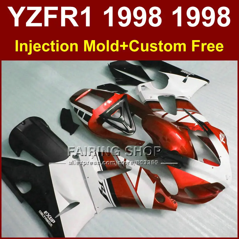Новый комплект обтекателей FR7G красного и белого цвета для YAMAHA YZF R1 YZF1000 98 99 на