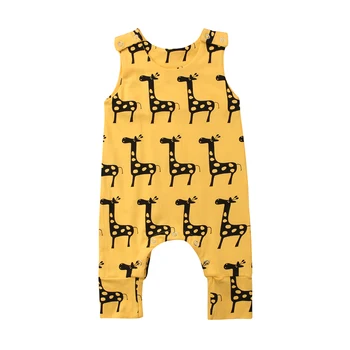 

0-24M Cute Newborn Baby Boy Girl Sleeveless Cartoon Animal Cotton Romper Jumpsuit Outfits Summer Clothes