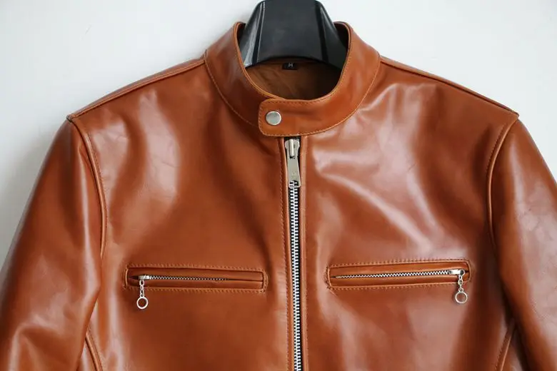 Free shipping,Special oil cowhide jacket.super American style.genuine leather jackets.man biker's jacket,top classic coat. lambskin coat