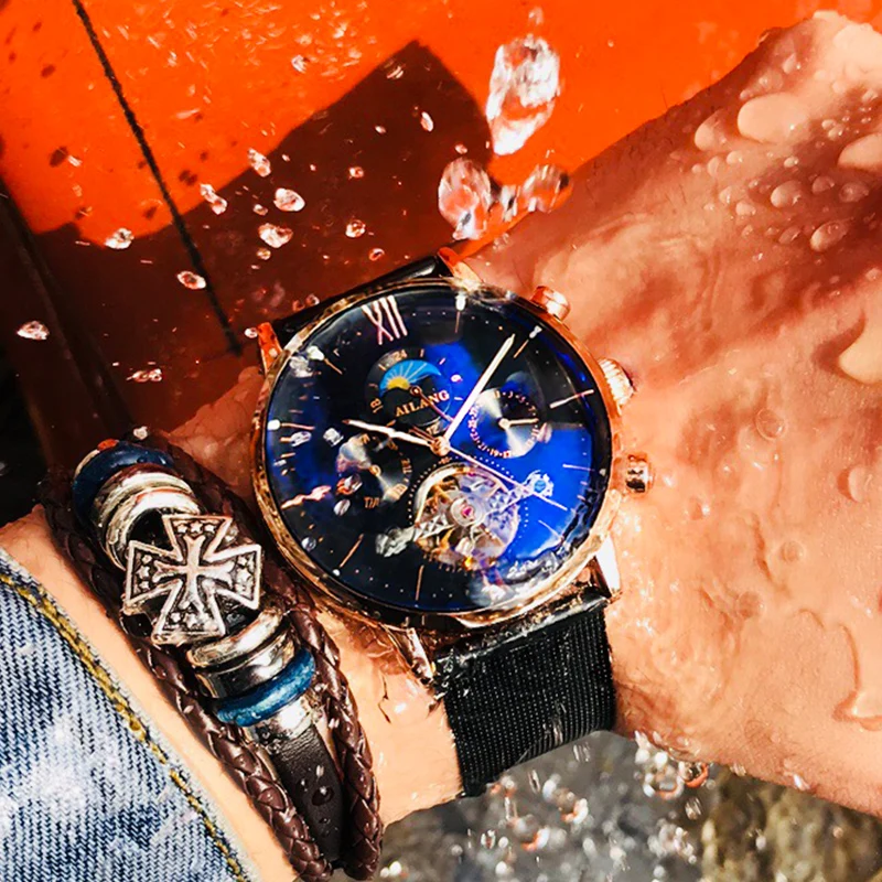 Часы наручные AILANG Relojes мужские спортивные часы скелетоны водонепроницаемость 30 м