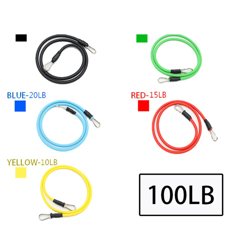 Эспандеры 11 в 1 латексные 100 фунтов Пилатес Йога Кроссфит фитнес силовые трубы Тяговая веревка