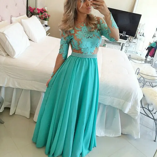 vestido para formatura azul turquesa