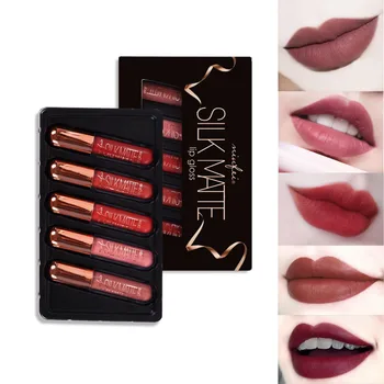 

Matte Lip Stick Set Professional Lip Make Up Kit 5 Colors/Set Long-lasting Waterproof Lipstick Set Moisturizer Velvet Pigment