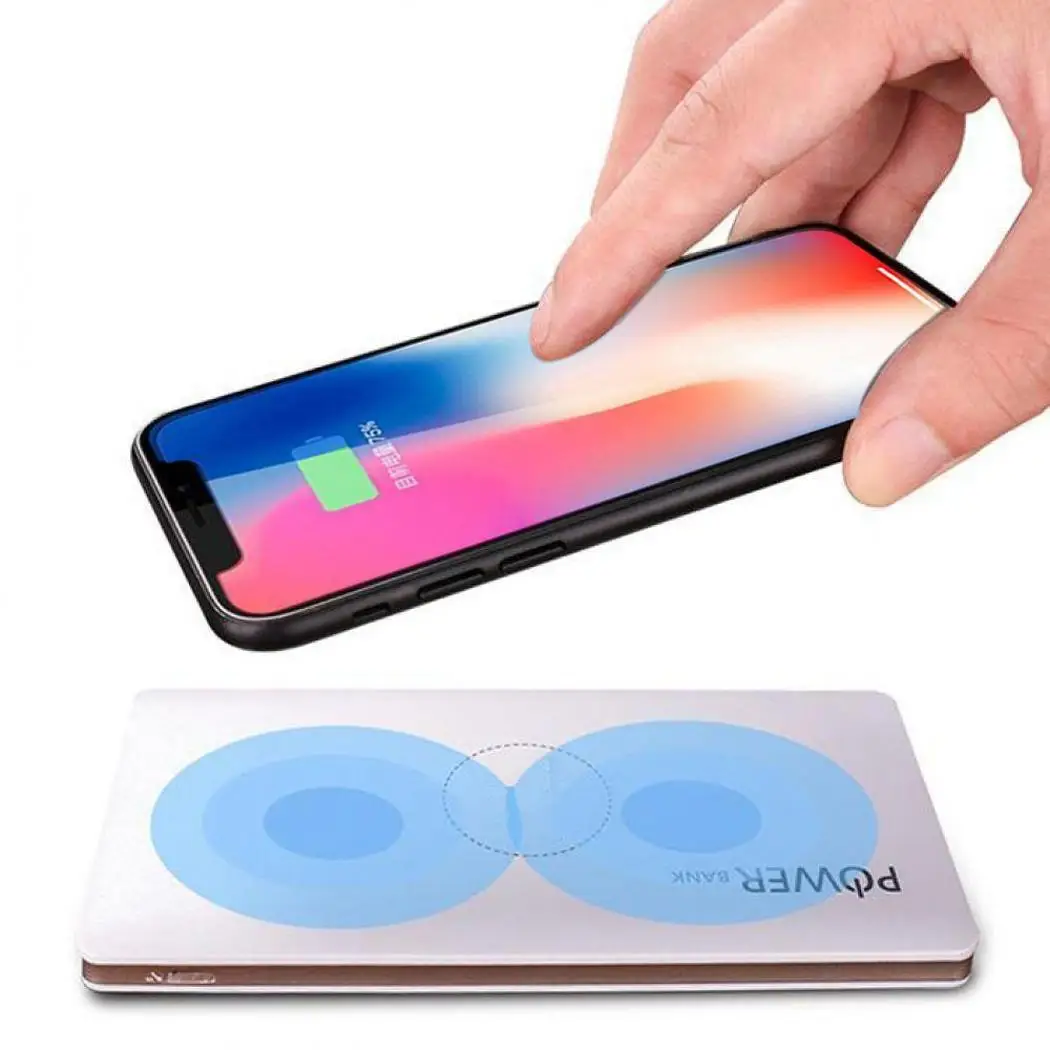 

2 in 1 Wireless 10000mAh Power Bank Dual USB External Li-polymer Battery General powerbank 10000mAh for xiaomi for iphone