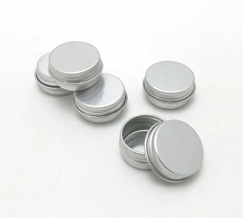 

100 x 5G Travel Refillable Aluminum Tins Small Metal Cosmetic Packaging Jar 1/6oz professional cosmetics container