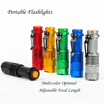 

Black led Flashlight Zoomable Lanter Portable Dimming LED Torch 14500/AA Powered Alloy Camping Fishing Bicycle Lights Night Lamp
