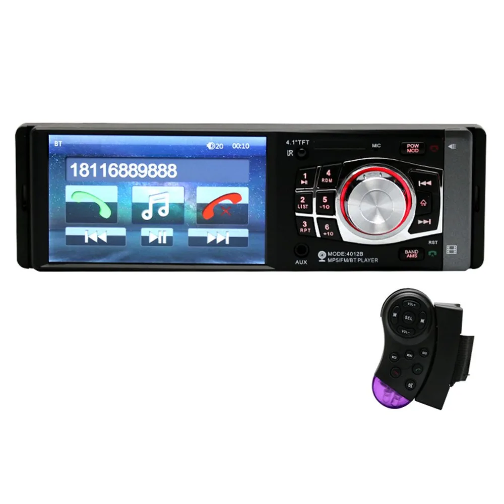 

4012 Car MP3 Player Bluetooth Car Audio Stereo Music FM Radio Receiver Support Hand-free Call HD Digital Screen Remote Control