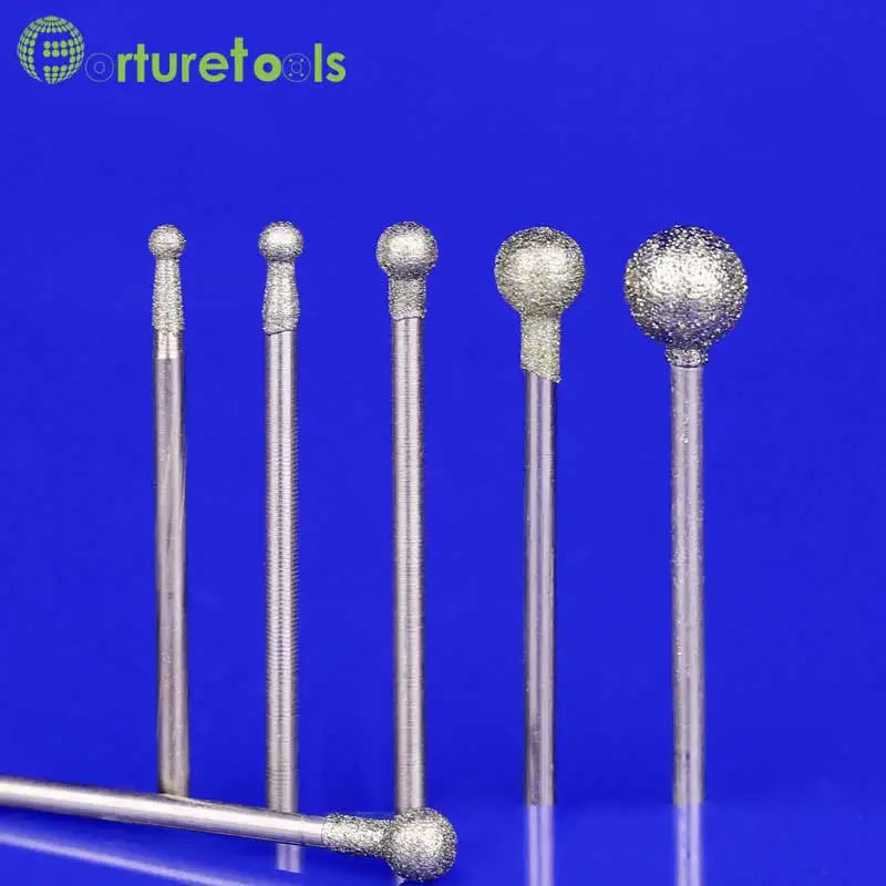 

50pcs diamond mounted point dremel rotary tool mounted wheels Head dia 1.0~8.0mm Shank dia 2.35mm shapes type F TZ43