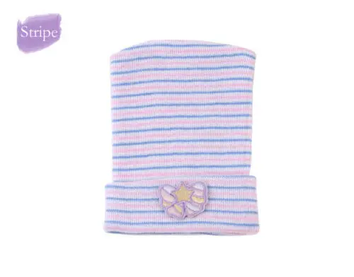 Striped Аксессуары для малышей, милый комплект для новорожденных младенец, девочка, малыш удобные Медведь Футбол Больничная шапочка шапка в полоску, с рисунком из мультфильма, шляпа для детей от 0 до 6 месяцев - Цвет: Striped