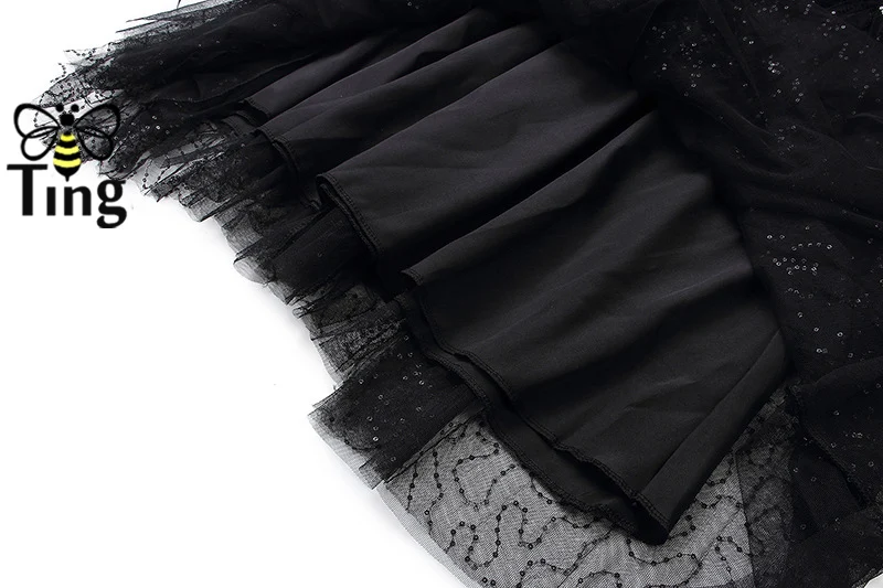Tingfly Новое Трендовое дизайнерское подиумное стильное черное платье с блестками Элегантное Длинное Макси платье для вечеринок роскошное черное платье на бретелях Vestido
