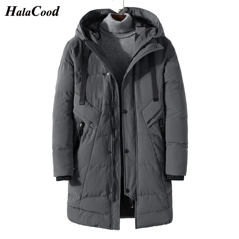 

HALACOOD Men Winter Long Thick Parkas Jacket Outerwear Plus Size Male Fashion Casual Loose Warm Cotton Padded Coat Mens Overcoat