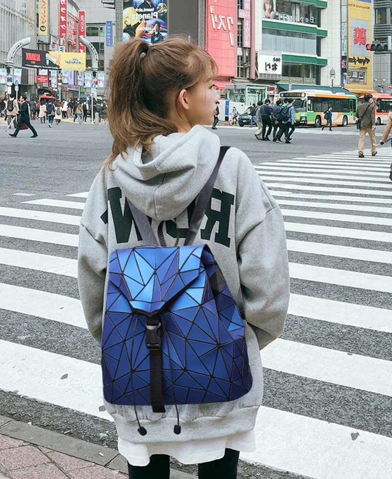 Nevenka Diamond Lattice Backpack Women Backpack Leather Creative Geometric Backpacks Drawstring Backpacks for Teenager Girl 201822
