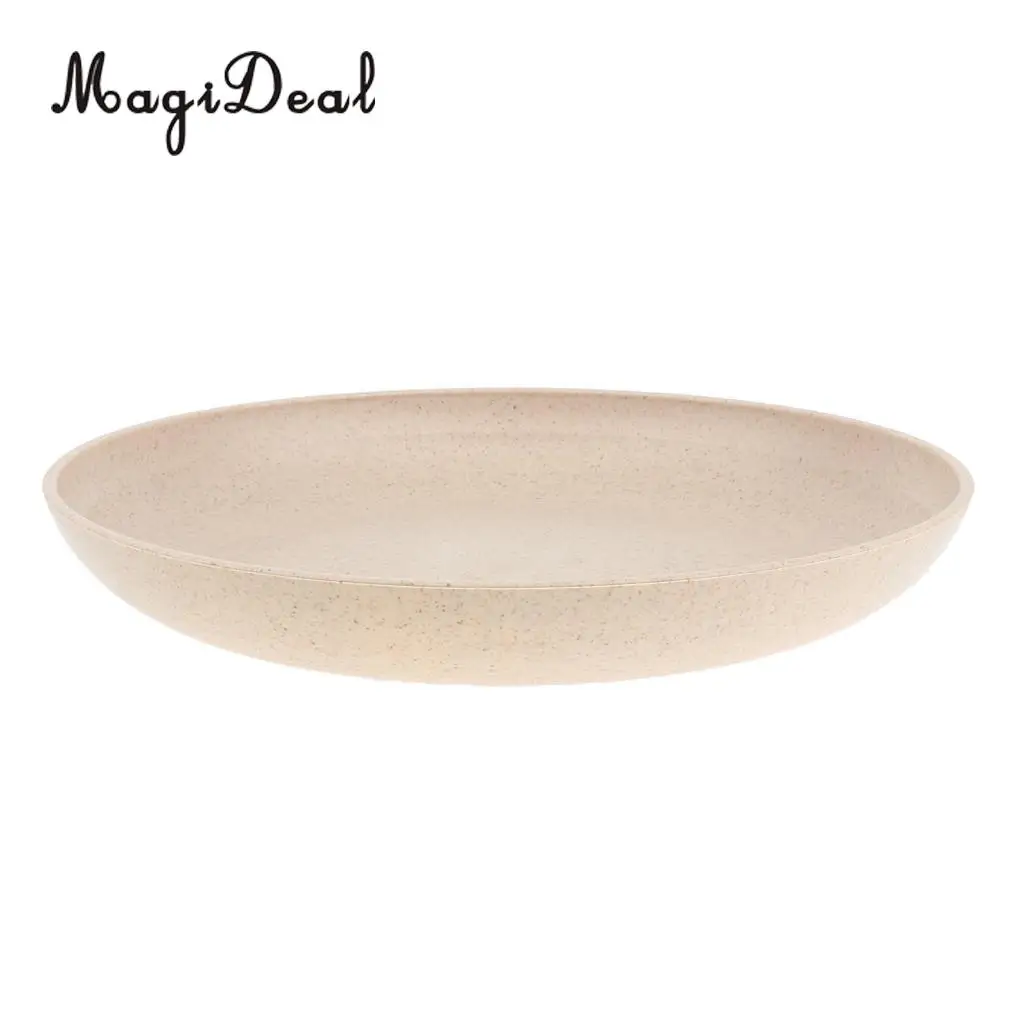 MagiDeal 4 Pcs Wheat Straw Healthy Dinner Plates Serving Dishes Round Shape 20cm Dia. Outdoor Camping Home Dinner Lunch
