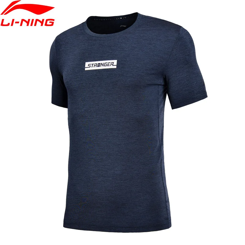  Li-Ning Men Training T-Shirts Regular Fit 88% Polyester 12% Spandex Breathable LiNing li ning Sports Tee Tops ATSN091 MTS2753 
