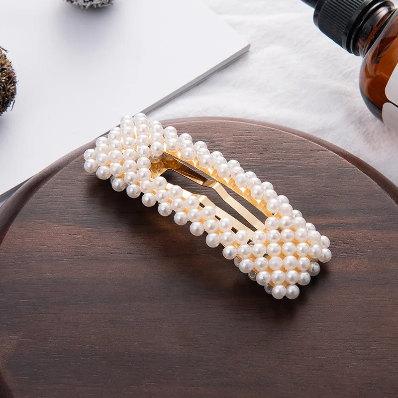 

Fashion Pearl Hair Clip for Women Elegant Korean Design Snap Barrette Stick Hairpin Hair Styling Accessories