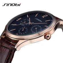 2016 relojes hombre ultra mince marque haut Quartz montre hommes d’affaires décontractée japon SINOBI en cuir analogique montre homme Relogio cadeau